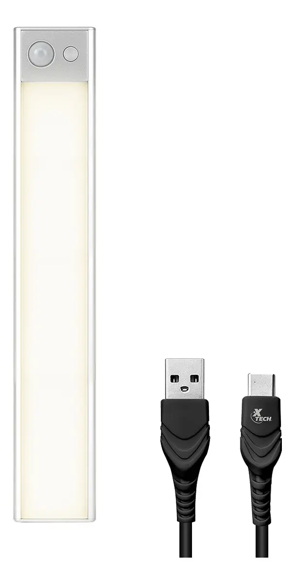 Barra De Luz Led Sensor Movimiento Recargable 40x4cm Dakota Fría Cálida Neutro Dimerizable Nivel De Brillo Ajustable Blanca, Fría, Cálida