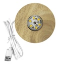 Esfera De Cristal 3d Dakota Luna Lampara Led Usb Luz Noche Estructura Marrón Madera