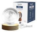 Esfera De Cristal 3d Dakota Luna Lampara Led Usb Luz Noche Estructura Marrón Madera