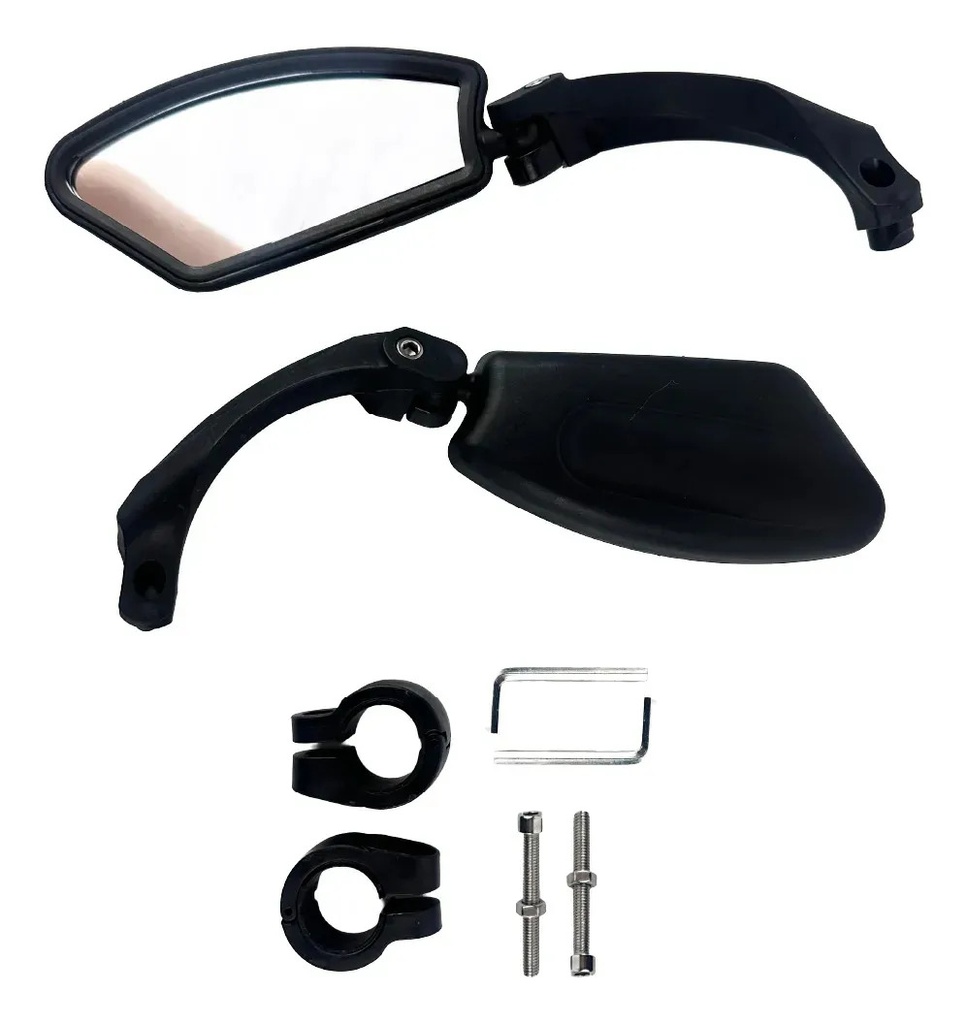 Kit Espejos Retrovisores Bicicleta Dakota 360 Grados Ajustables Universal Manubrio Mtb Ruta Par Izquierdo Derecho Negro