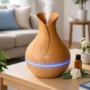 Humidificador Aire Vaporizador Dakota Aromaterapia Saludable Usb Con Luz Led Marrón Claro