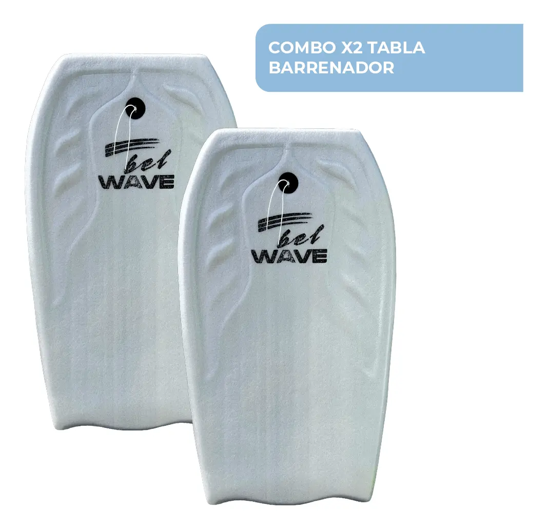 Combo 2x Tabla Barrenador Niños Bodyboard 58cm Playa Surf Bel 30000 Color Gris + Pita De Regalo Grisx2