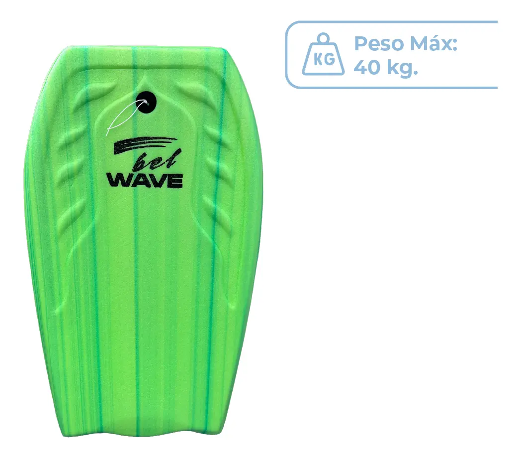 Combo X2 Tabla Barrenador Niños Bodyboard 58cm Playa Surf Bel 30000 Color Verde + Pita De Regalo Verdex2