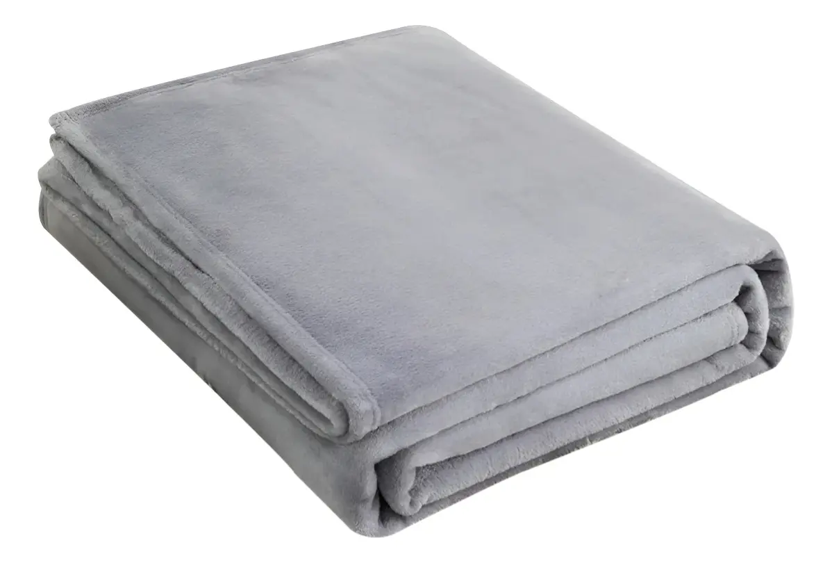 Combo King Frazada Aterciopelada 200x230 Gris + Sábanas Dakota 600 Hilos Gris Liso 1 Kg