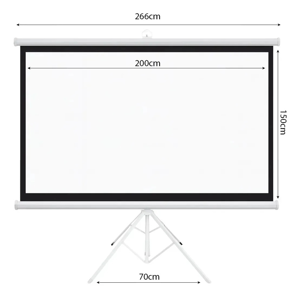 Combo Mundial Proyector Full Hd Negro Y Pantalla 120 Cine En Casa Ideal Mundial