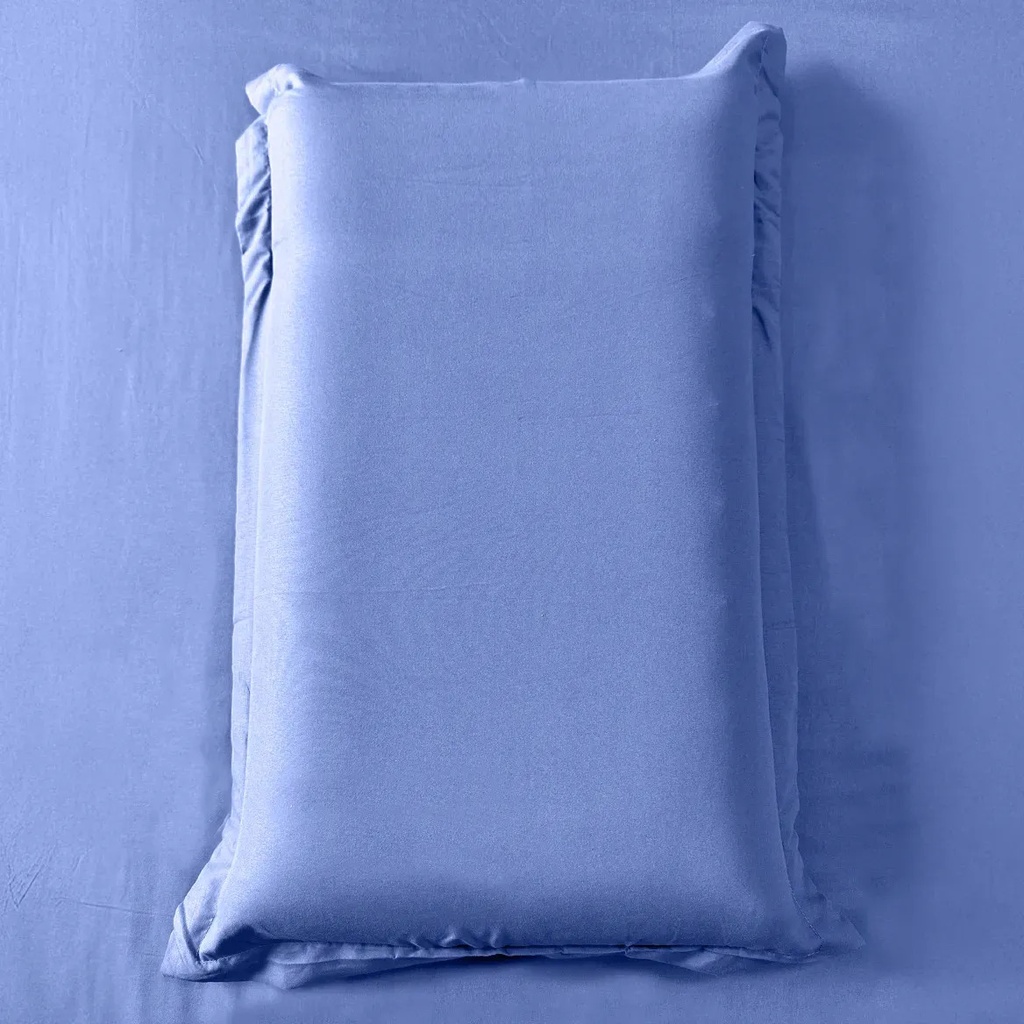 Combo 2 Juegos De Sábanas King Size Lisas Suaves Con Ajustable Y Fundas Ropa De Cama Premium Color Azul Liso