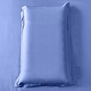 Combo 2 Juegos De Sábanas King Size Lisas Suaves Con Ajustable Y Fundas Ropa De Cama Premium Color Azul Liso
