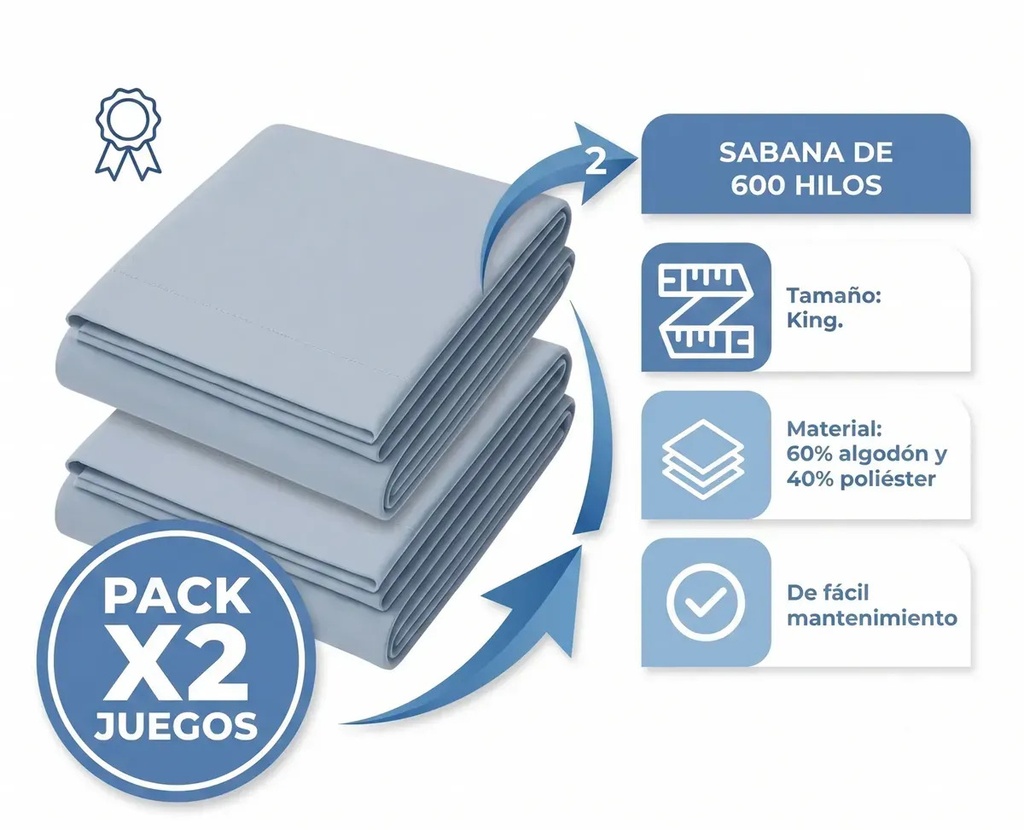 Combo 2 Juegos De Sábanas King Size Lisas Suaves Con Ajustable Y Fundas Ropa De Cama Premium En Color Gris Liso