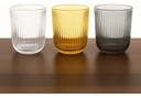 Set X6 Vasos De Vidrio Trasparentes Dakota Con Líneas Premium Color Dorado