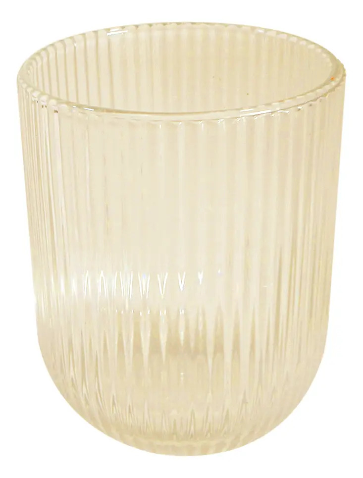 Set X6 Vasos De Vidrio Trasparentes Dakota Con Líneas Premium Color Dorado