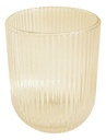 Set X6 Vasos De Vidrio Trasparentes Dakota Con Líneas Premium Color Dorado