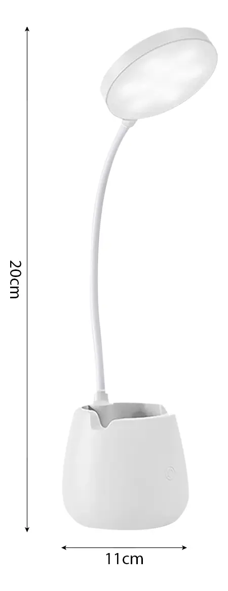 Lampara Velador Led Lapicero Dakota Flexible Recargable Blanco