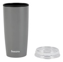 Vaso Térmico 400ml Dakota Plástico Con Tapa Frio Calor Color Gris Oscuro Liso