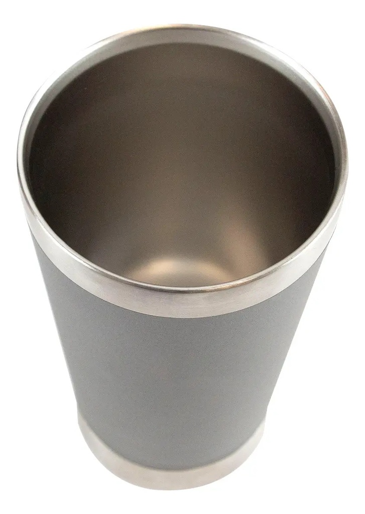 Vaso Térmico Cervecero 500ml Dakota Acero Inoxidable Con Tapa Y Destapador Color Gris Oscuro Liso