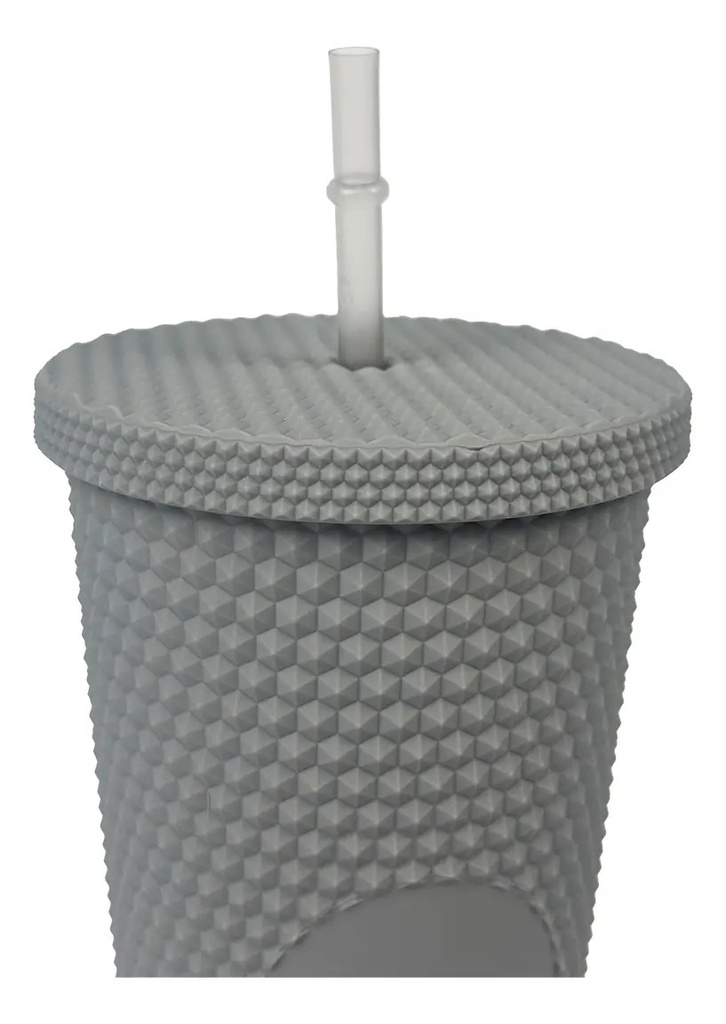 Combo 2 Vasos Térmicos Dakota 650ml Acero Inoxidable Engomado Con Bombilla  Gris Oscuro Gris Oscurox2 Liso