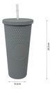 Combo 2 Vasos Térmicos Dakota 650ml Acero Inoxidable Engomado Con Bombilla  Gris Oscuro Gris Oscurox2 Liso