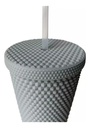 Vaso Térmico Dakota 650ml De Acero Inoxidable Engomado Con Bombilla Reutilizable Color Gris Oscuro Liso