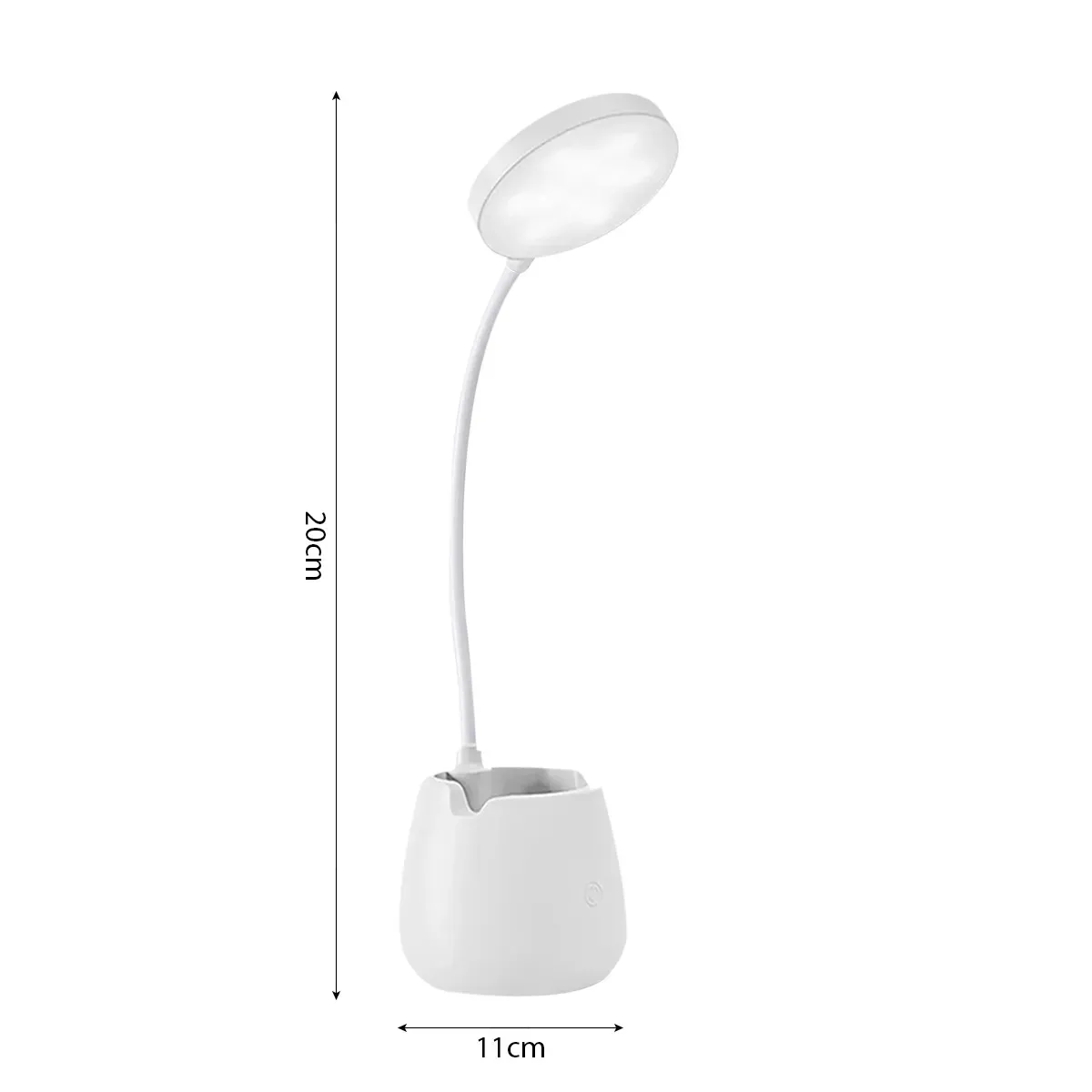 Combo X2 Lámpara Led Recargable Flexible Dakota Con Porta Lapiceros Y Soporte Para Celular, Velador De Escritorio Blanco