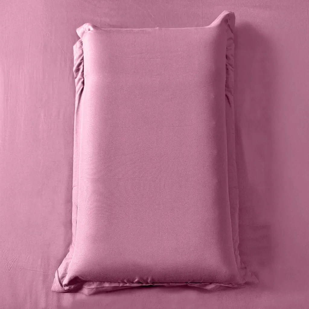 Combo 2 Juegos De Sábanas King Size Lisas Con Ajustable Y Fundas Ropa De Cama Premium En Color Lila Liso