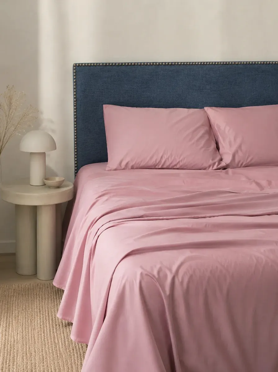 Combo 2 Juegos De Sábanas King Size Lisas Con Ajustable Y Fundas Ropa De Cama Premium En Color Lila Liso