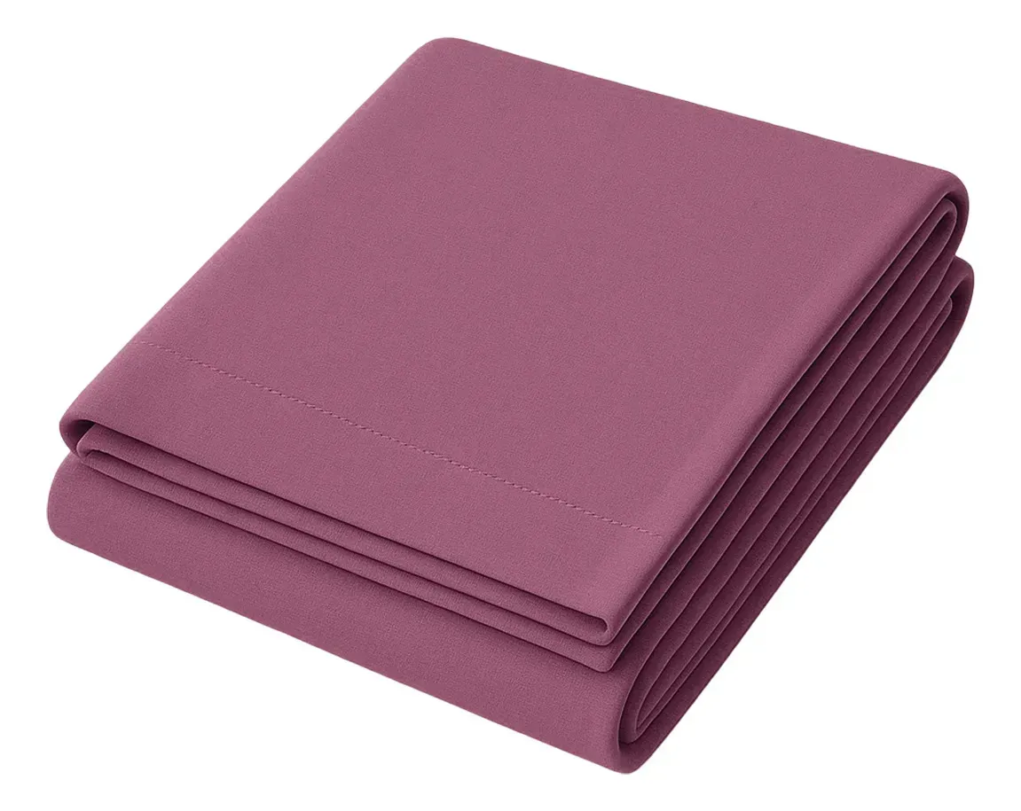 Combo 2 Juegos De Sábanas King Size Lisas Con Ajustable Y Fundas Ropa De Cama Premium En Color Lila Liso