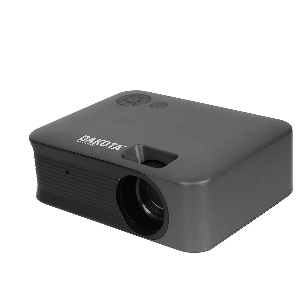 Combo Mini Proyector Portátil Dakota Full Hd 1080p Con Pantalla Proyector Eléctrica 120 Pulgadas Motorizada Control Remoto Cine En Casa Negro