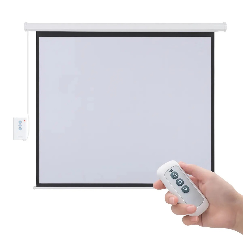 Combo Mini Proyector Portátil Dakota Full Hd 1080p Con Pantalla Proyector Eléctrica 120 Pulgadas Motorizada Control Remoto Cine En Casa Negro