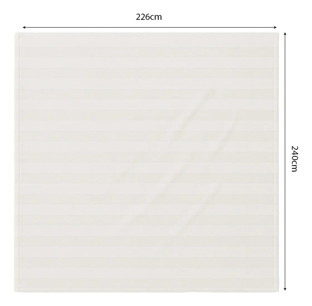 Juego De Sábanas 196 Cm Largo X 182 Cm Ancho Dakota 600 Hilos Rayadas Premium Color Blanco