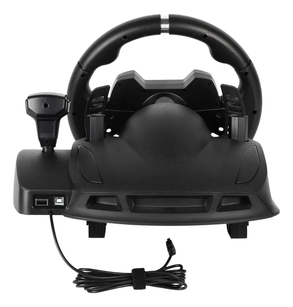 Volante Dakota Con Pedales Para Simulador Compatible Pc Ps Xbox Negro