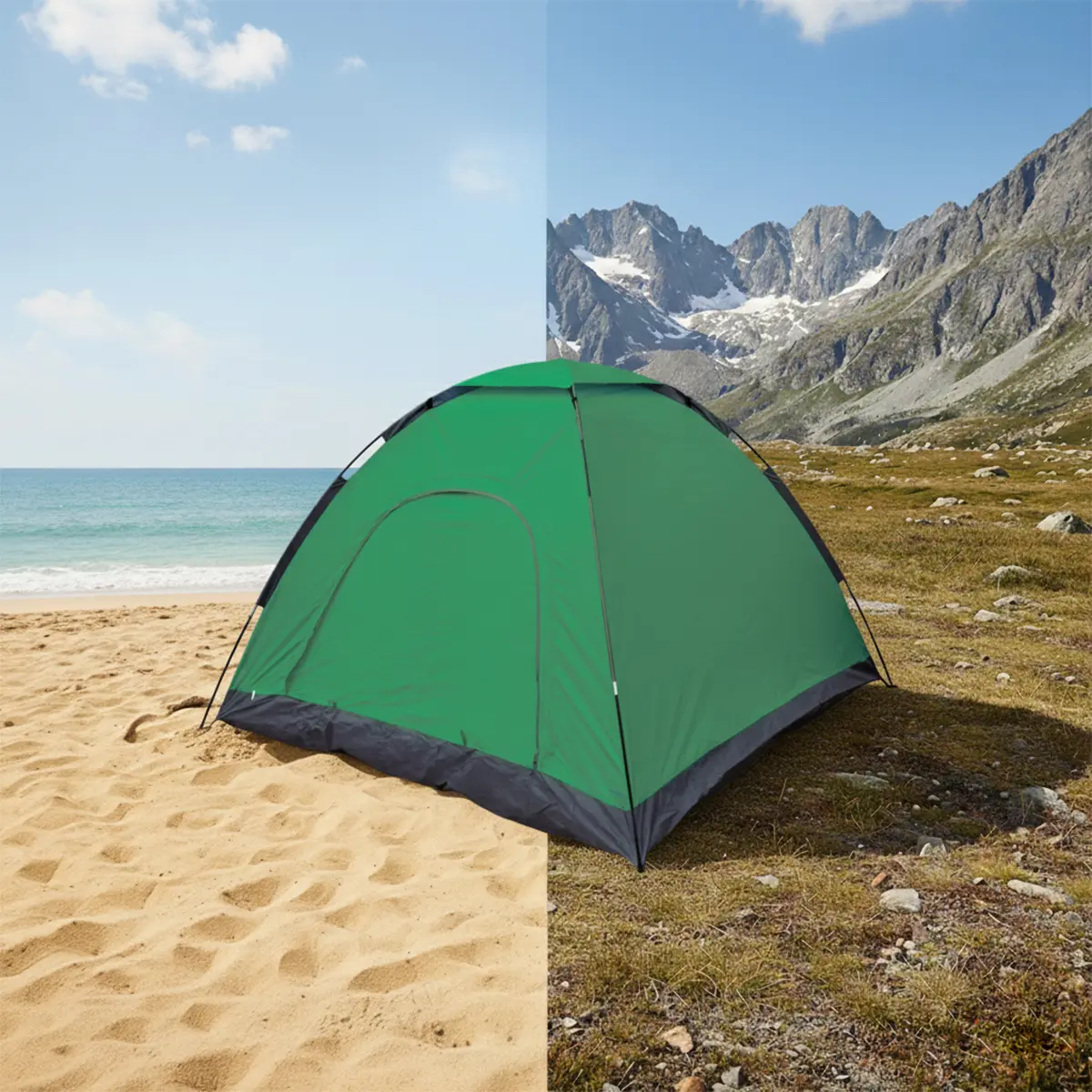 Carpa 4 Personas Dakota 200x200x135cm Color Verde