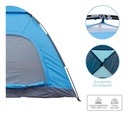 Carpa 4 Personas Dakota Automática 200x200x135cm Color Azul Celeste