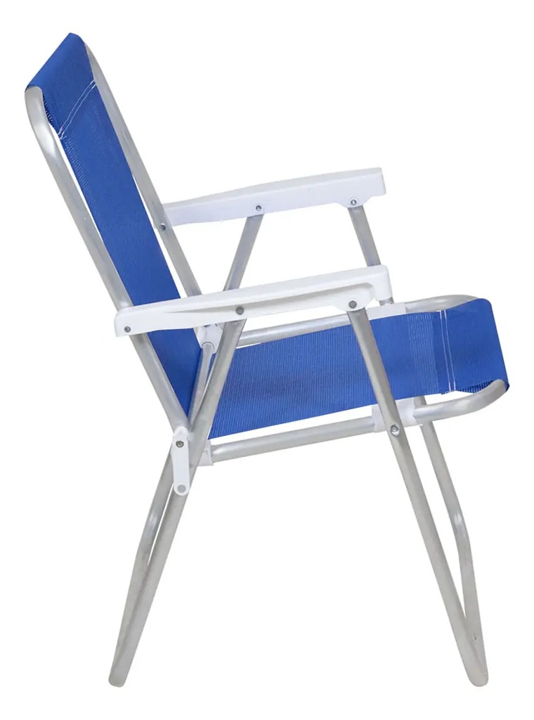 Silla Alta Plegable Dakota Aluminio 1 Pos. Playa Camping Color Azul Marino