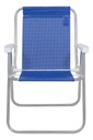 Silla Alta Plegable Dakota Aluminio 1 Pos. Playa Camping Color Azul Marino