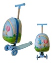Mochila Con Ruedas Luz Led Monopatin Niños Monobag Valija Color Celeste Diseño De La Tela Globos