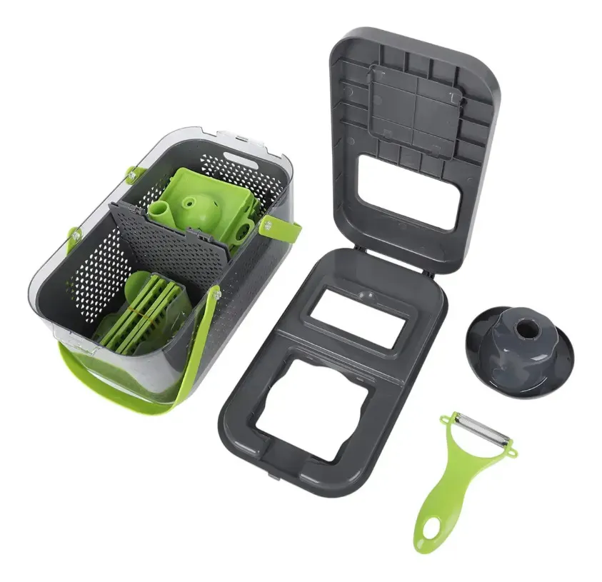 Combo Mandolina Dakota 22 En 1 Cortadora De Verduras + Organizador De Huevos 4 Niveles Verde