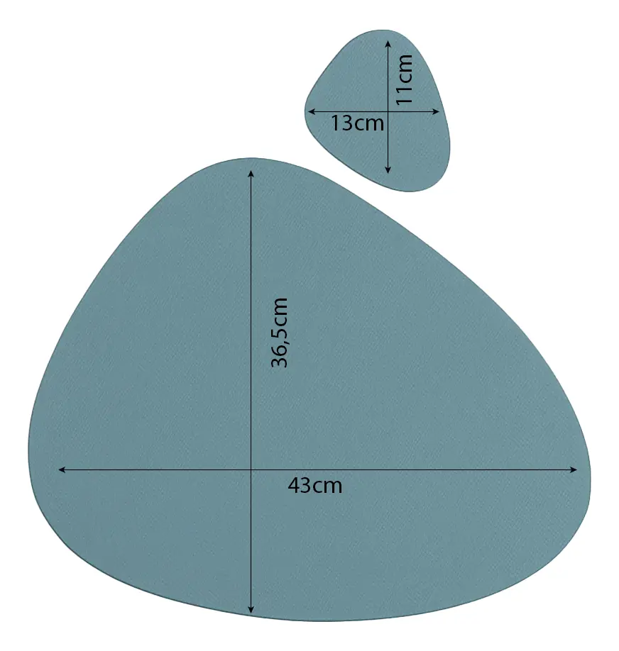 Set X 6 Individuales + 6 Posavasos De Mesa Dakota Porta Cubierto De Mesa Pvc Deco Lavable Color Azul Liso