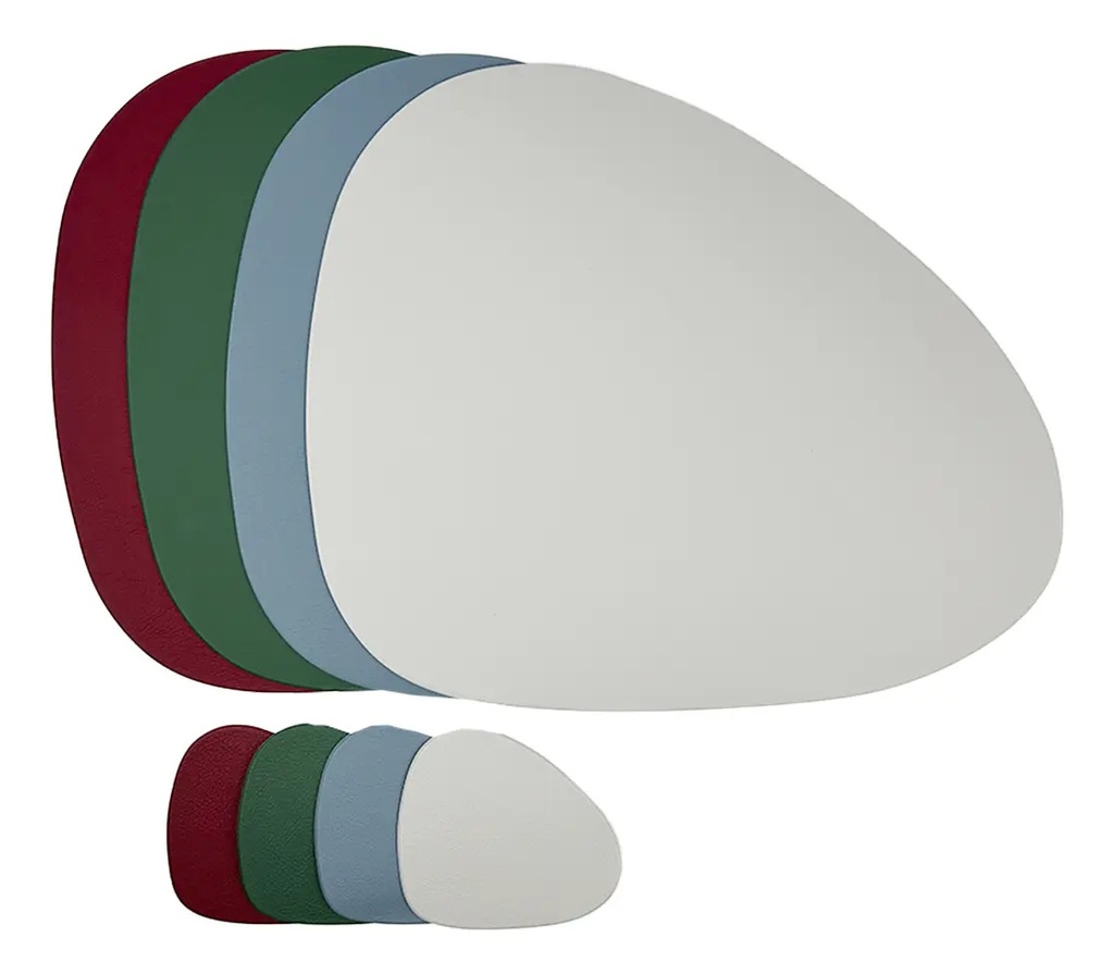 Combo Set X 6 Individuales + 6 Posavasos De Mesa Dakota Porta Cubiertos Pvc Deco Lavable Color Verde