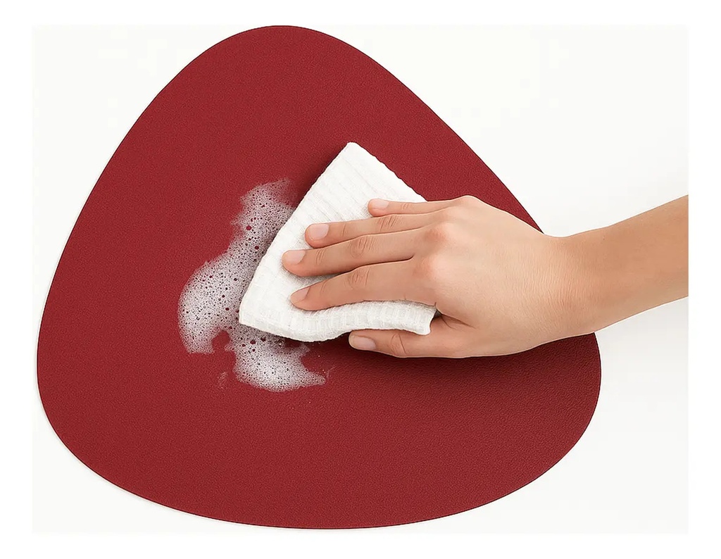 Combo Set X 6 Individuales + 6 Posavasos De Mesa Dakota Porta Cubierto Pvc Deco Lavable Color Rojo Liso