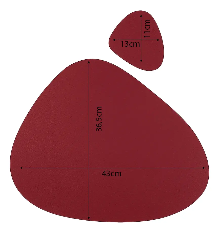 Combo Set X 6 Individuales + 6 Posavasos De Mesa Dakota Porta Cubierto Pvc Deco Lavable Color Rojo Liso