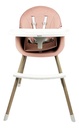 Silla Alta Para Bebé Dakota Seguridad Arnés 5 Puntos Patas De Caño Imitación Madera Color Rosa