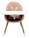 Silla Alta Para Bebé Dakota Seguridad Arnés 5 Puntos Patas De Caño Imitación Madera Color Rosa