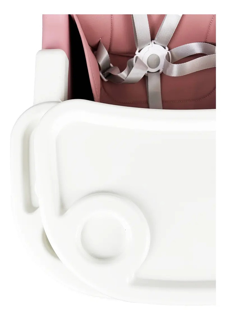 Silla Alta Para Bebé Dakota Seguridad Arnés 5 Puntos Patas De Caño Imitación Madera Color Rosa