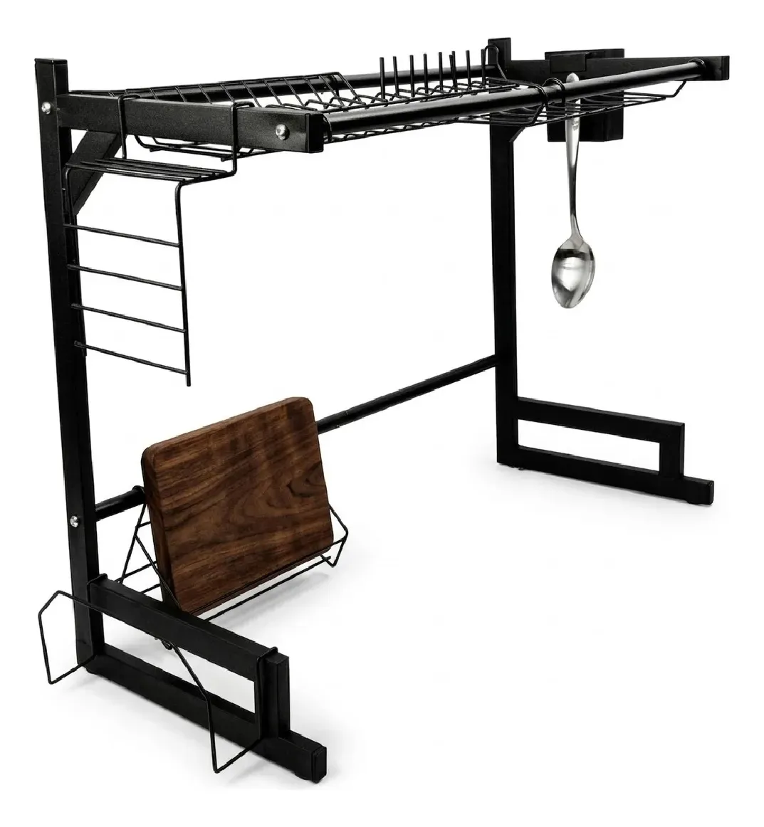 Escurridor Seca Platos Rack Dakota Bacha Acero 2 Niveles Negro Mate