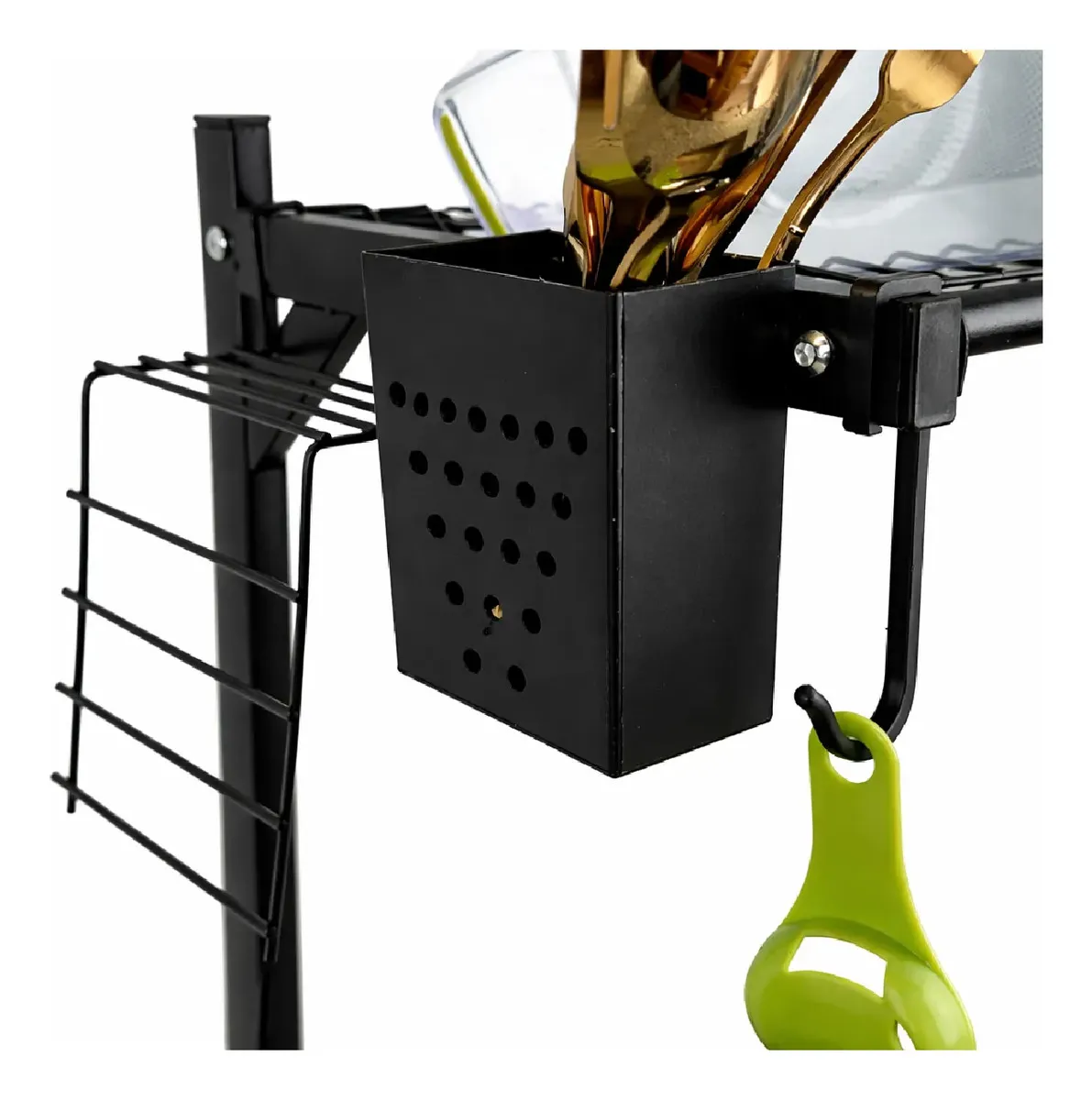 Escurridor Seca Platos Rack Dakota Bacha Acero 2 Niveles Negro Mate