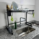 Escurridor Seca Platos Rack Dakota Bacha Acero 2 Niveles Negro Mate