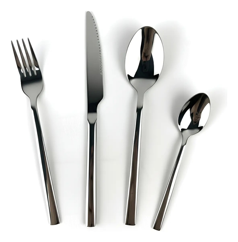 Set X24 Cubiertos Acero Inoxidable Dakota Color Plateado