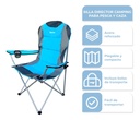 Combo 2 Sillas Director Camping Dakota 130 Kg Reforzada Pesca Caza Con Bolso Azul-gris