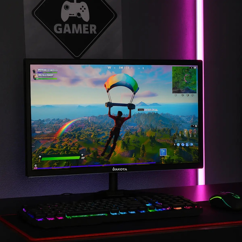 Monitor 27 Plano Dakota Full Hd 75hz Hdmi Vga Montaje Vesa Negro