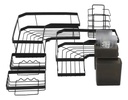 Set X 7 Organizador Ducha Dakota Estantes Repisa Para Baño Con Adhesivo Negrooo