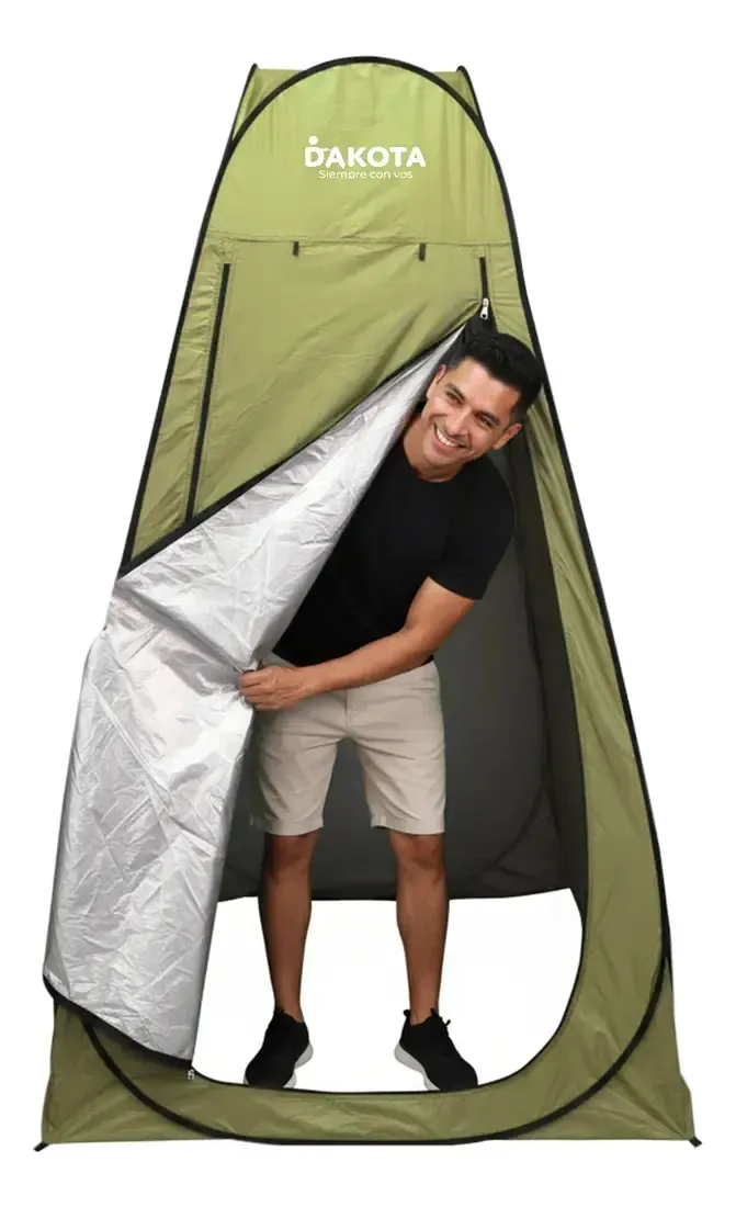 Carpa Baño Vestidor Autoarmable Playa Dakota 110 X 110 X 190 Cm Color Verde